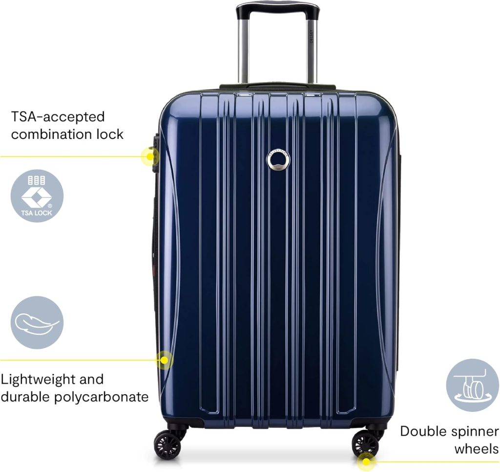 DELSEY PARIS Helium Aero Hardside Expandable Luggage with Spinner Wheels, Metallic Green, Carry-On Plus
