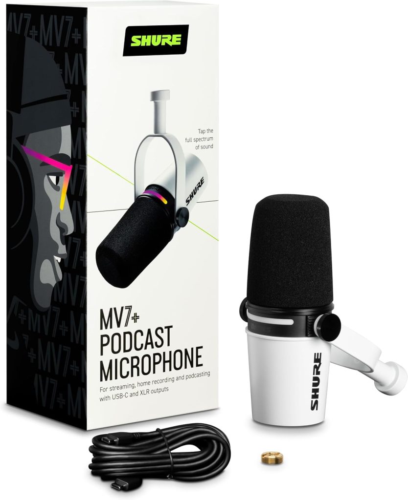 Shure MV7+ USB-C & XLR Podcast Dynamic Microphone