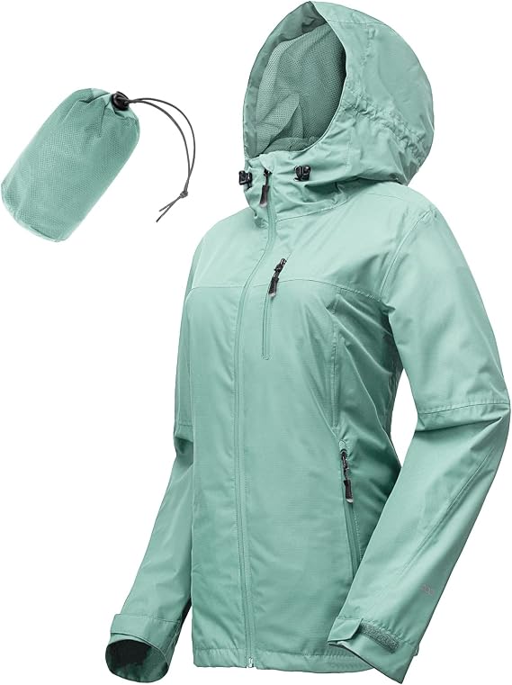33,000ft Packable Rain Jacket for Women Waterproof Raincoats with Hood