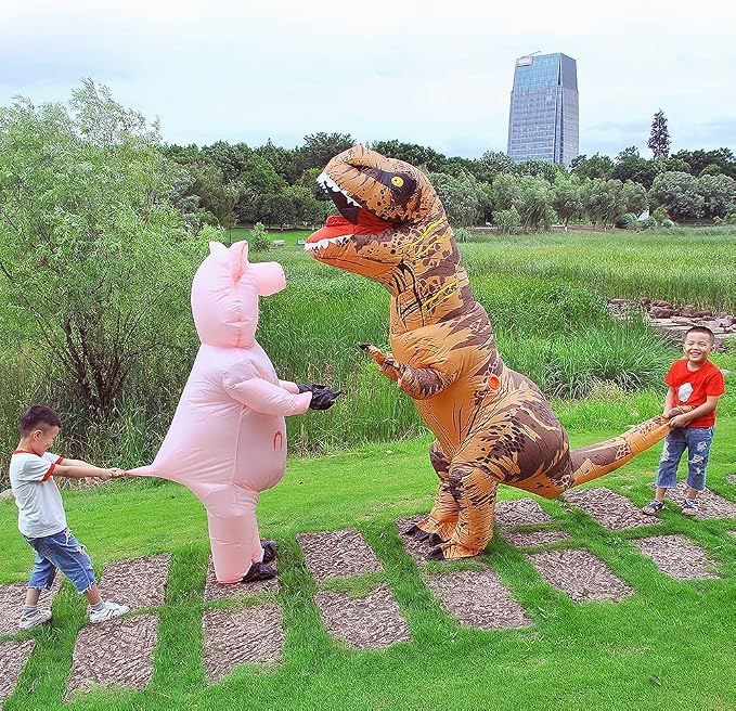 JASHKE Inflatable Dinosaur Costume Dinosaur Costumes for Adult T-rex Inflatable Costumes Adult for Halloween Christmas