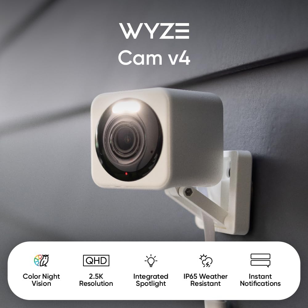WYZE Cam v4, 2.5K Indoor/Outdoor Security Camera