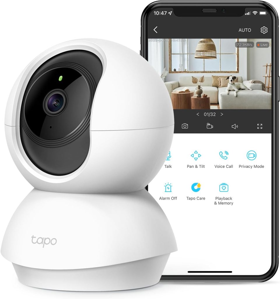 Tapo 2K Pan Tilt Security Camera for Baby Monitor, Dog Camera