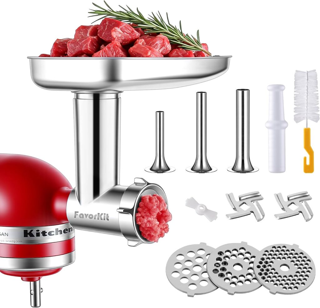 Stainless Steel Food Grinder Attachment for KitchenAid Mixers